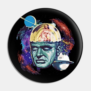 Space Head Pin Up Retro Pin