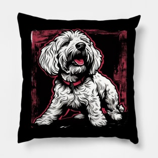 Retro Art Poodle Dog Lover Pillow