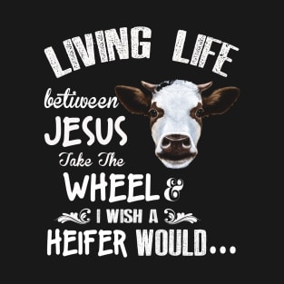 living life jesus cow T-Shirt