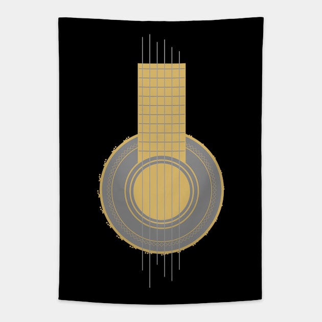 Guitar player // Gold Solid Tapestry by Degiab