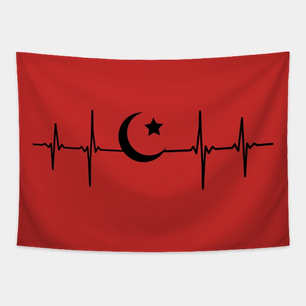 Halfmoon Heartbeat Turkiye Pulse Frequency Tapestry by Shirtbubble