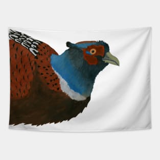 Watercolor Pheasant Portrait Tapestry