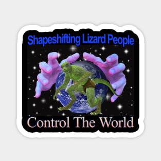 Shapeshifting Lizard People Control The World Retro Computer Design Magnet