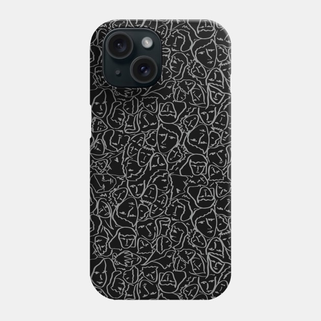 Call Me By Your Name Elios Shirt Faces in Black with Faded Outlines CMBYN Phone Case by podartist