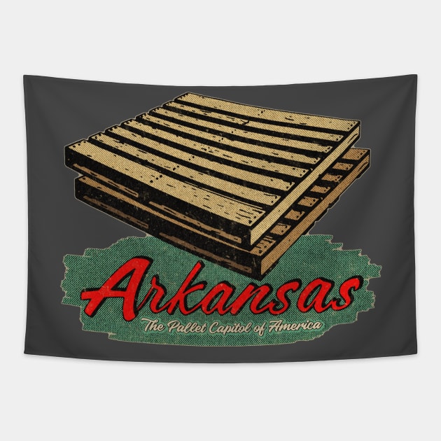 Vintage Arkansas Pallet Tourism Tapestry by Kujo Vintage