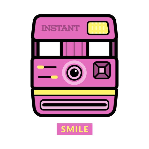 Smile Instant Retro Camera by FreshTeeShop