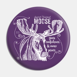 spirit animal - moose - white Pin