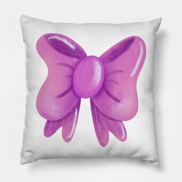 Pink & Purple ribbon Pillow by Subspace Balloon