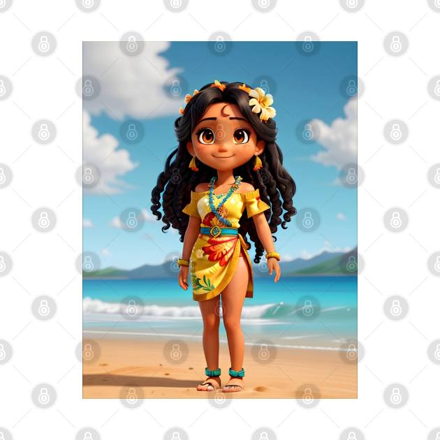 Hawaiian Girl Sticker #4 by TrendyTees