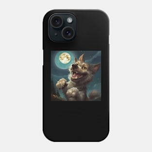 Wolfman with full moon Phone Case