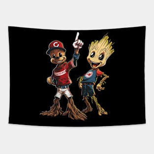 Sapling Vs Slugger: Groot Vs Cleveland Tapestry