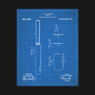 Cooking Knife Patent - Kitchen Chef Cook Farmhouse Art - Blueprint T-Shirt