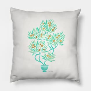 Mint Bonsai Orange Pillow