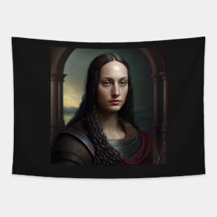Mona Lisa Medieval Warrior Portrait Tapestry