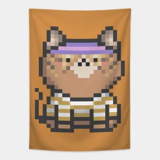 Pixel Quiet Abyssinian Cat 62 Tapestry