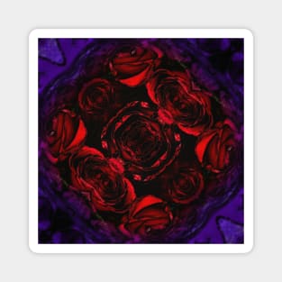 Red Roses Stone Floral Abstract Magnet