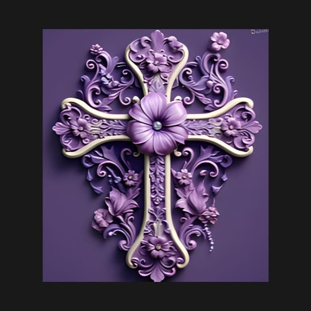 Beautiful Purple Filigree Cross by MiracleROLart