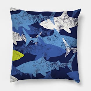 blue shark pattern Pillow