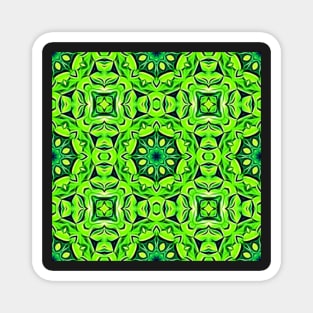 Pretty Green Leaves Lucky Clover Greenery Pattern 8 Magnet