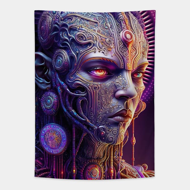 Cyborg Monk Tapestry by taoistviking