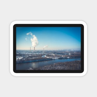 Power plant witch chimneys and smoke Magnet