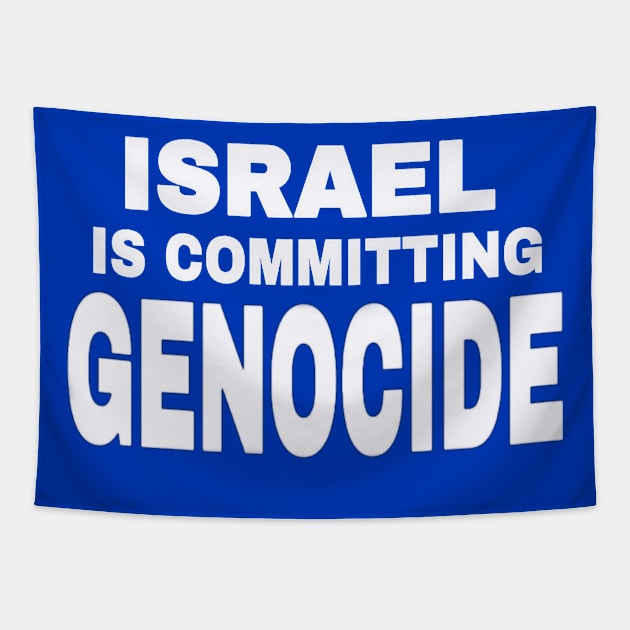 Israel IS Committing Genocide - White - Double-sided Tapestry by SubversiveWare