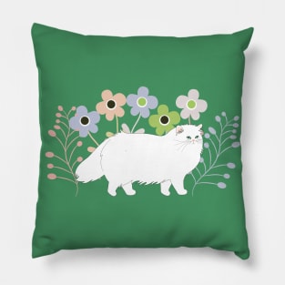 Persian Cat in a Garden Pillow