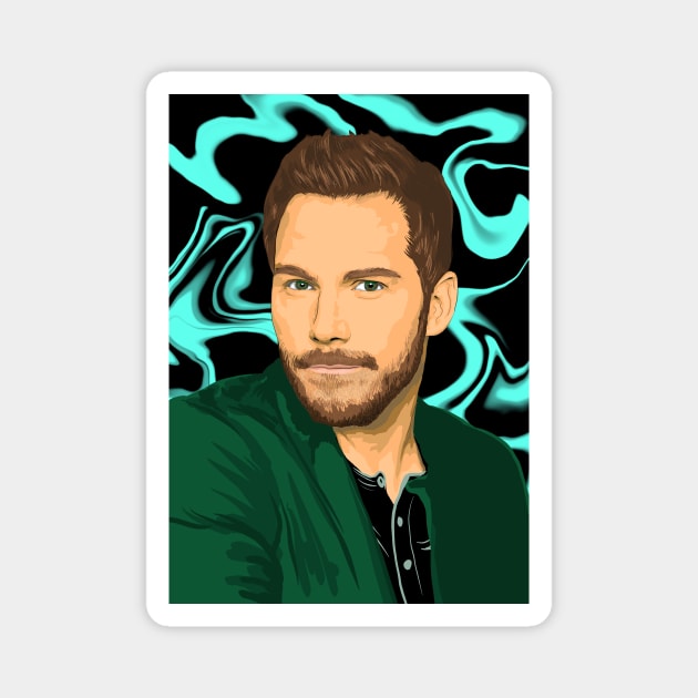 Chris Pratt Pop Art Portrait Magnet by NibsonMother