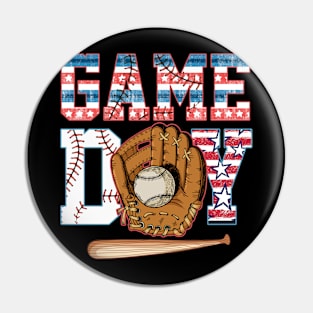 Baseball Game Day Baseball And Glove Gift For Men Women Pin