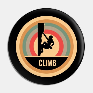 Retro Vintage Climbing Gift For Climbers Pin