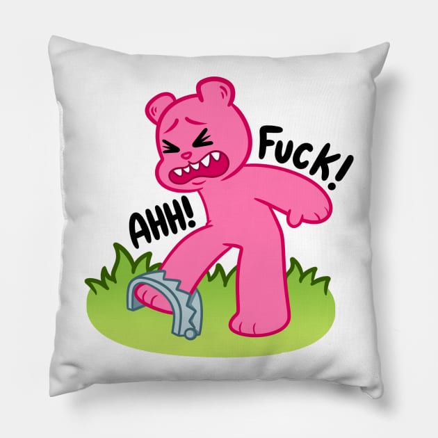 Gummy Bear Screaming “FUCK” Pillow by Get A Klu Comics