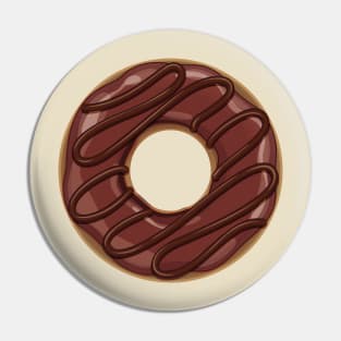 Simple Chocolate Covered Donut Pin