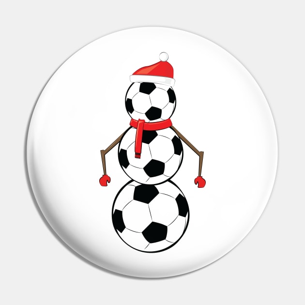 Funny Christmas Football / Soccer Snowman Pin by DesignWood-Sport