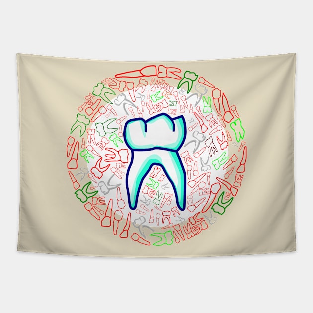 Teeth tooth Tapestry by Mapunalajim