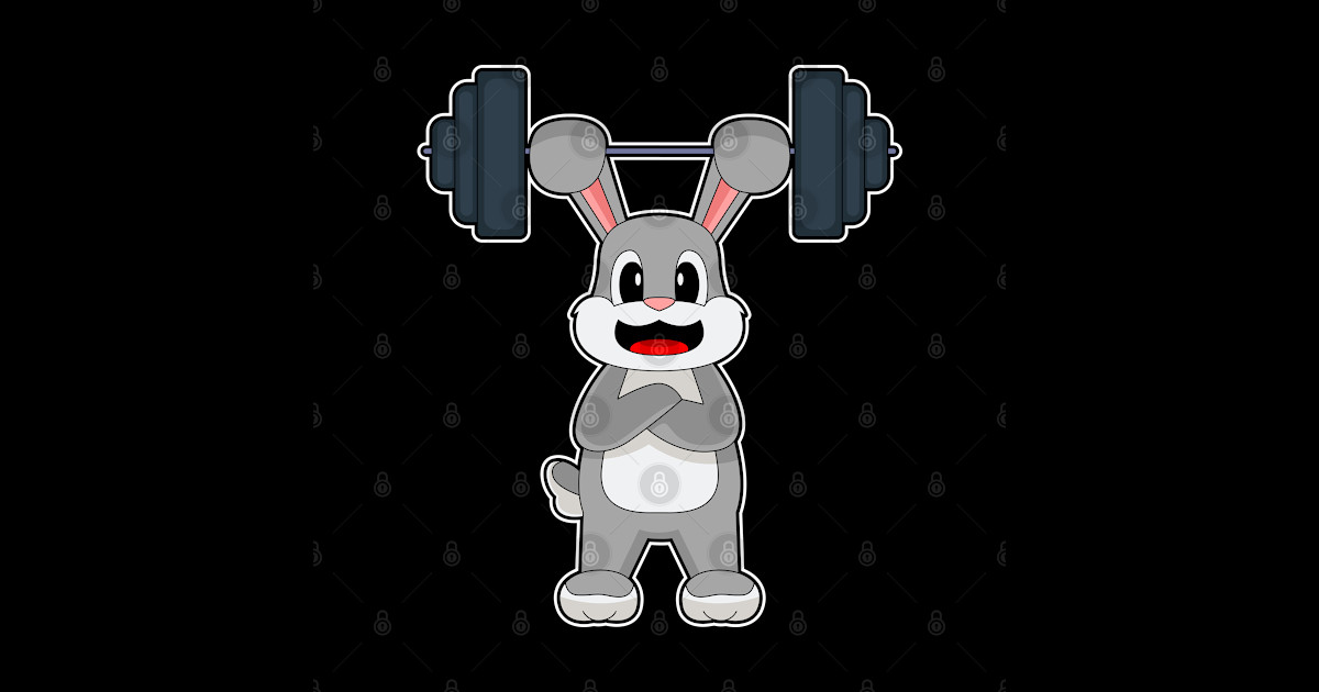 Rabbit Bodybuilder Dumbbell Bodybuilding - Rabbit - Sticker | TeePublic