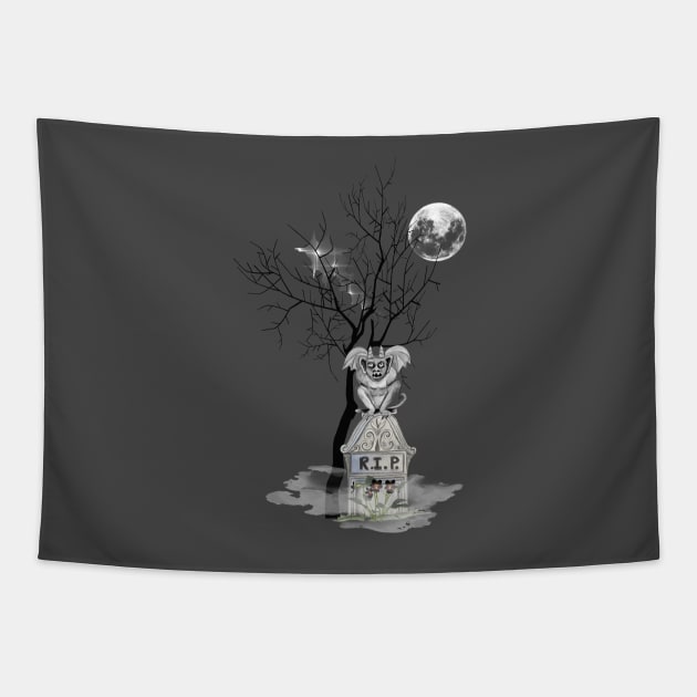 Graveyard Shift Gray Tapestry by MerryMakewell