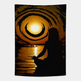 Sunset on the sea Tapestry