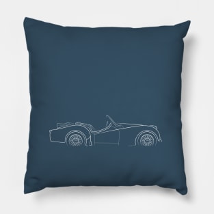 Triumph TR3 - profile stencil, white Pillow