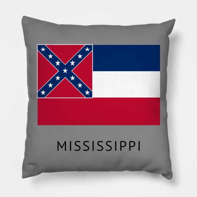 Mississippi state flag Pillow by MARCHY