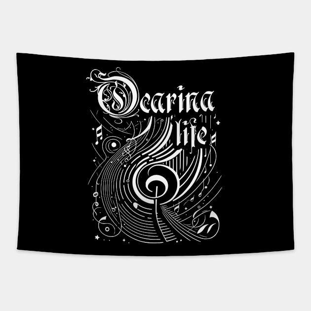 Wavy Music Ocarina Life Tapestry by walaodesigns