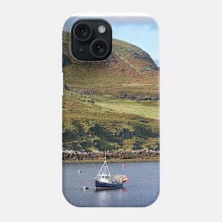 Moored fishing boat near Struan -  Isle of Skye, Scotland Phone Case