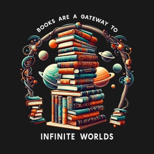 Books are a gateway to infinite worlds,  Bookworm, Books Lover T-Shirt