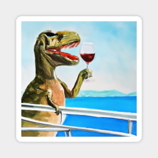 T-Rex With Wine Magnet