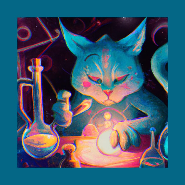 Blue Alchemist Cat Learned How to Turn Catnip Into Gold by Star Scrunch