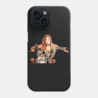 Crowsreign girl on motorcycle Phone Case