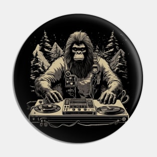 Bigfoot DJ | Funny Retro EDM Festival Bigfoot Pin