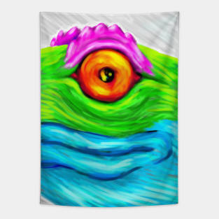 Fantasy Neon Froggo's eye Tapestry