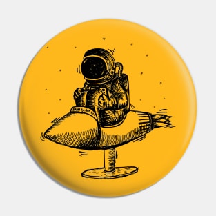 Dream Big Space Astronaut Doodle Drawing Pin