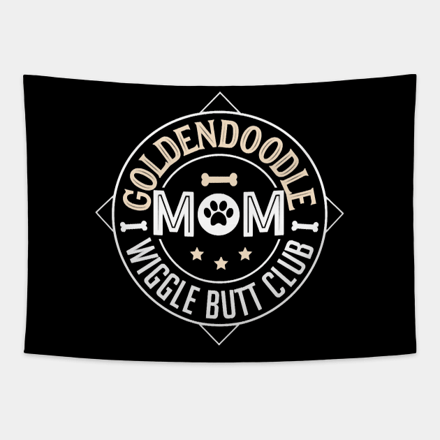 Goldendoodle Mom Wiggle Butt Club Tapestry by ArtByGrammy