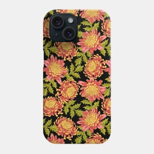 Red Chrysanthemum Floral Pattern Phone Case